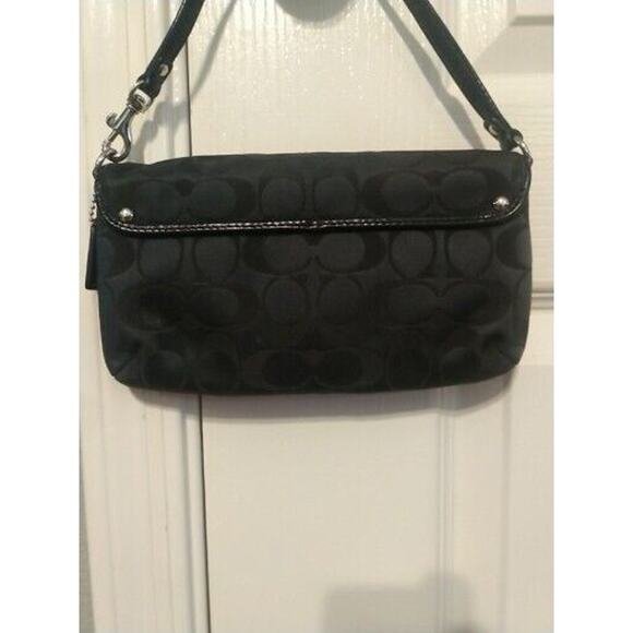 Coach Legacy Signature Wallet Wristlet Small Purse Adjustable Black - Picture 7 of 13